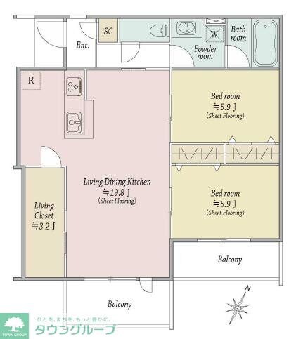 ＭＯＣＸＩＯＮ扇の物件間取画像