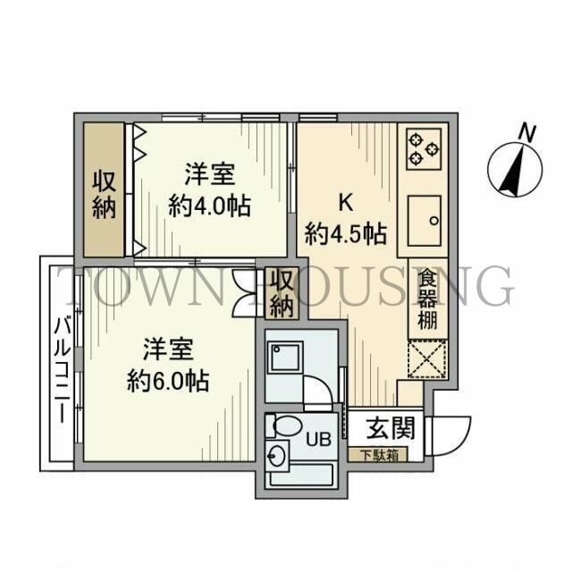 高輪台マンションの物件間取画像