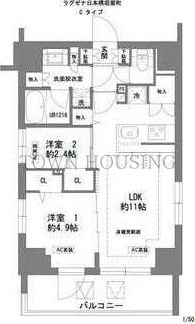 ラグゼナ日本橋の物件間取画像