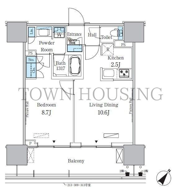 HARUMI　FLAG　PORT　VILLAGE　A棟の物件間取画像