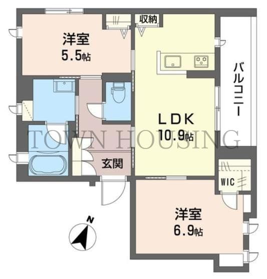 エスポワール南麻布の物件間取画像