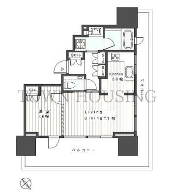 ウェリスタワー愛宕虎ノ門の物件間取画像