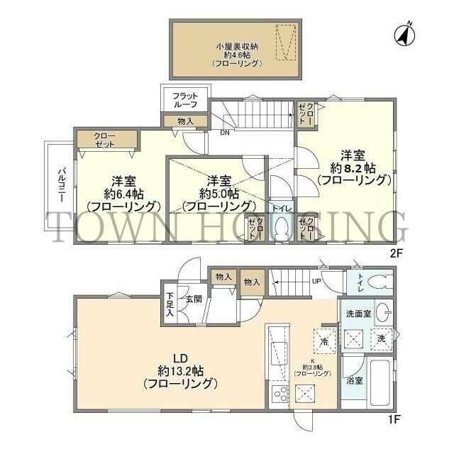 岡本３丁目貸家の物件間取画像