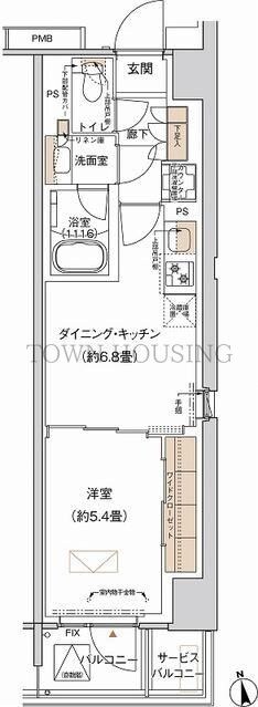 プライムネクサス大森北の物件間取画像