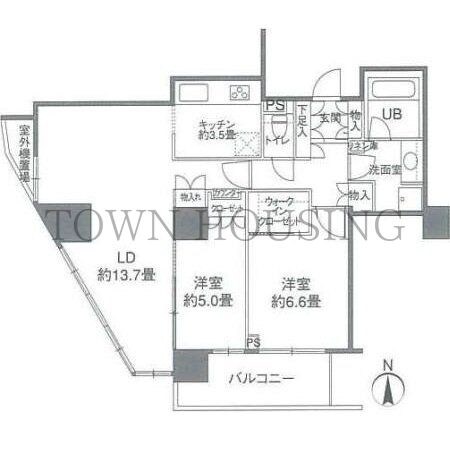 カスタリアタワー品川シーサイドの物件間取画像