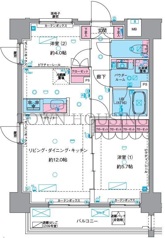 GENOVIA浅草VIskygardenの物件間取画像