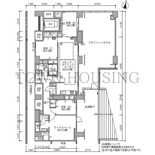 東雲キャナルコートＣＯＤＡＮ１７号棟の物件間取画像