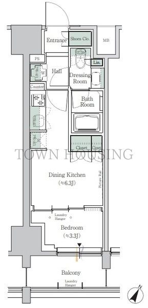 ＯＮＥ　ＲＯＯＦ　ＲＥＳＩＤＥＮＣＥ　ＴＡＭＡＣＨＩの物件間取画像