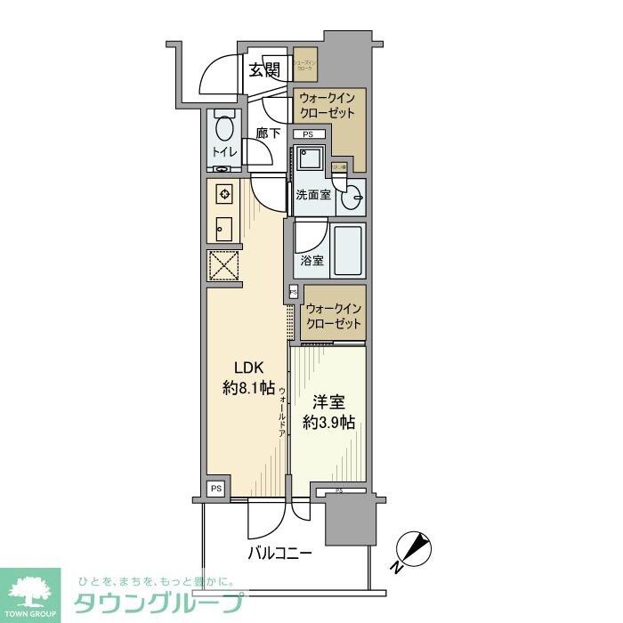 プラウドタワー相模大野クロスの物件間取画像