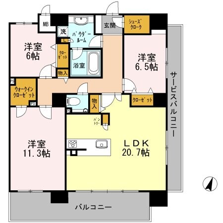 ロイヤルパークスERささしま　SOUTHの物件間取画像