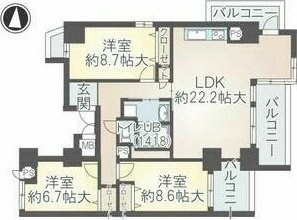 イーグルヘッド橦木の物件間取画像