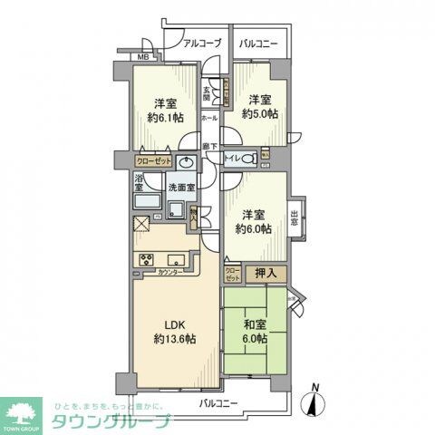 御影パークハイツ一番館の物件間取画像