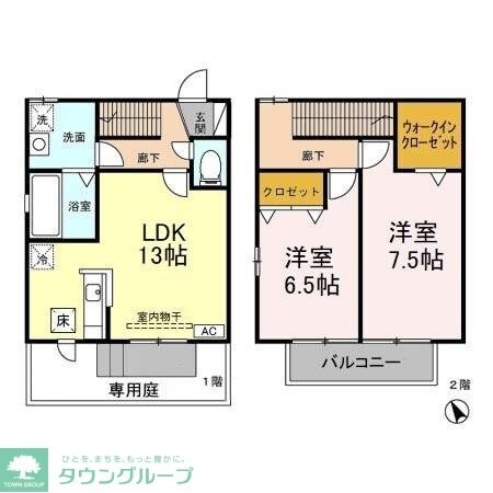 ツインオークスコート　South・Centerの物件間取画像