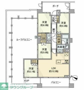 ジオ・イニシア武蔵小杉の物件間取画像