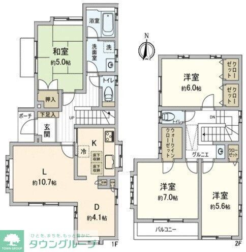 砧６丁目戸建の物件間取画像