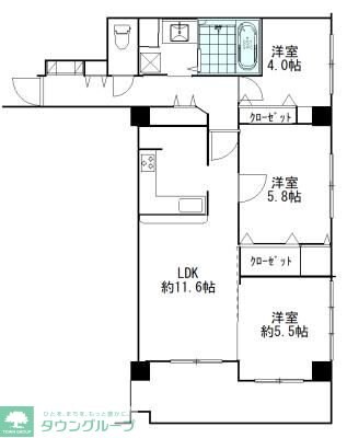 コスモ川口アーバンスクエアの物件間取画像