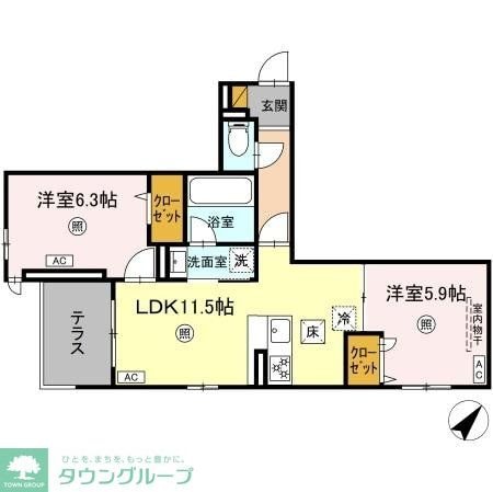 (仮)D-ROOM富浜1丁目の物件間取画像