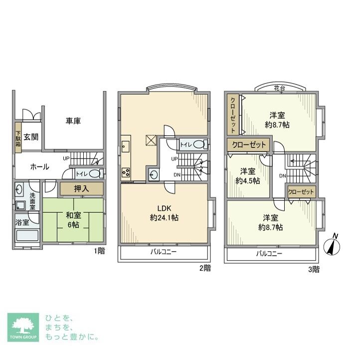 下馬戸建の物件間取画像