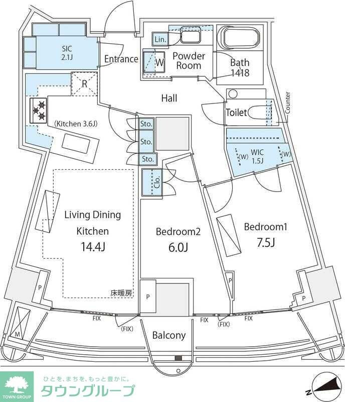 パークコート神宮北参道　ザ　タワーの物件間取画像