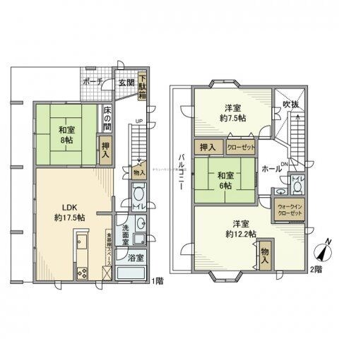 百間戸建の物件間取画像