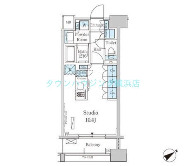 パークアクシス横浜山下町の物件間取画像