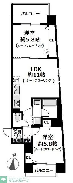 Ｐｏｒｔｓｉｄｅ　Ｕｒｂａｎ　Ｒｅｓｉｄｅｎｃｅの物件間取画像