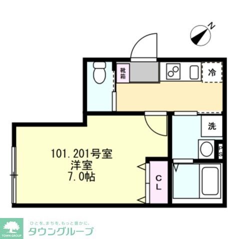 ベイルーム藤沢花の木の物件間取画像