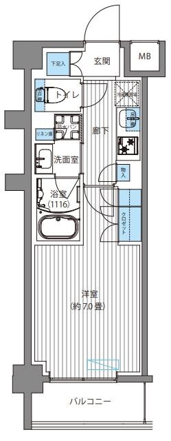 ＴＦレジデンス川崎殿町ＥＡＳＴの物件間取画像