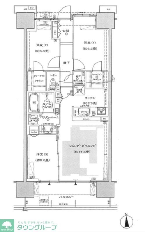 シティテラス川崎鈴木町グランドシーズンズの物件間取画像