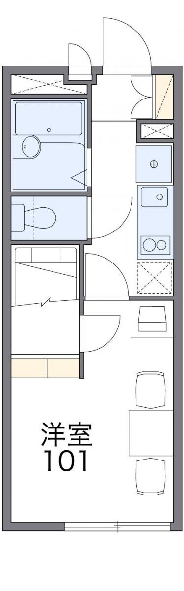 レオパレスデュオ　Ｋ＆Ｊの物件間取画像