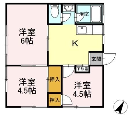 サカウエハイツの物件間取画像