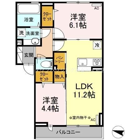 エリオント深見西二丁目の物件間取画像