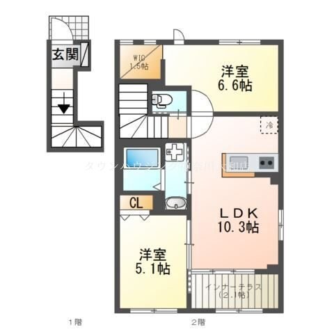 （仮称）善行新築アパートの物件間取画像