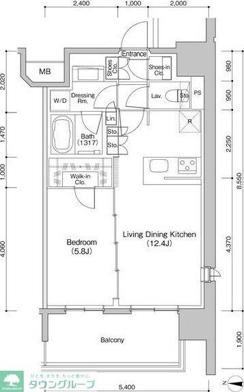 ザ・パークハビオ新栄の物件間取画像
