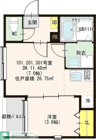 ALIVIO　UCHIDABASHIの物件間取画像