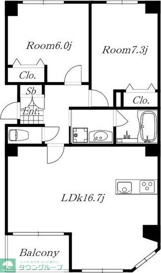 シェソワ滝川の物件間取画像