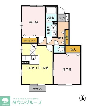 グリーンハウス　Ａ\\/Ｂ\\/Ｃの物件間取画像