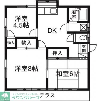 今井一戸建貸住宅の物件間取画像