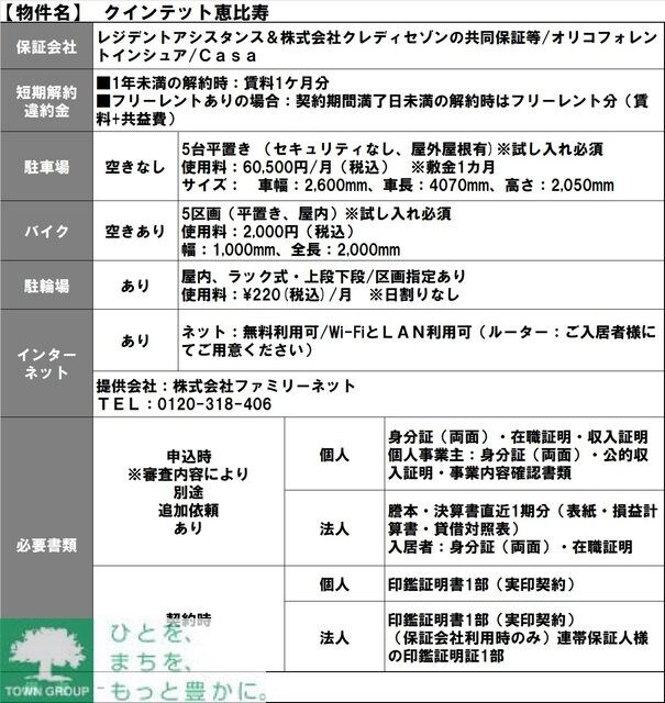 クインテット恵比寿の物件内観写真