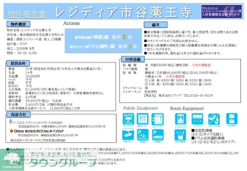 レジディア市谷薬王寺の物件内観写真