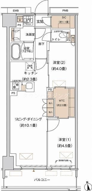 プライムネクサス大森北の物件間取画像