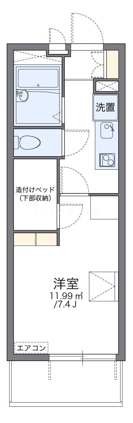 レオパレス２１リバーアイランドの物件間取画像