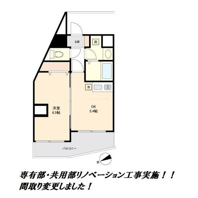 ＯＮＥ　ＲＯＯＦ　ＦＬＡＴ　ＮＩＳＨＩＷＡＳＥＤＡの物件間取画像