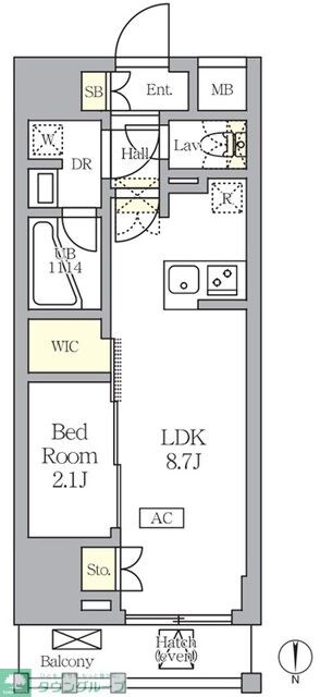 アジールコート王子の物件間取画像