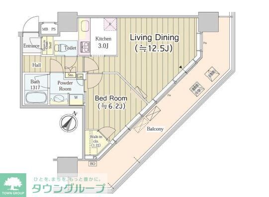 ユニゾンタワーの物件間取画像