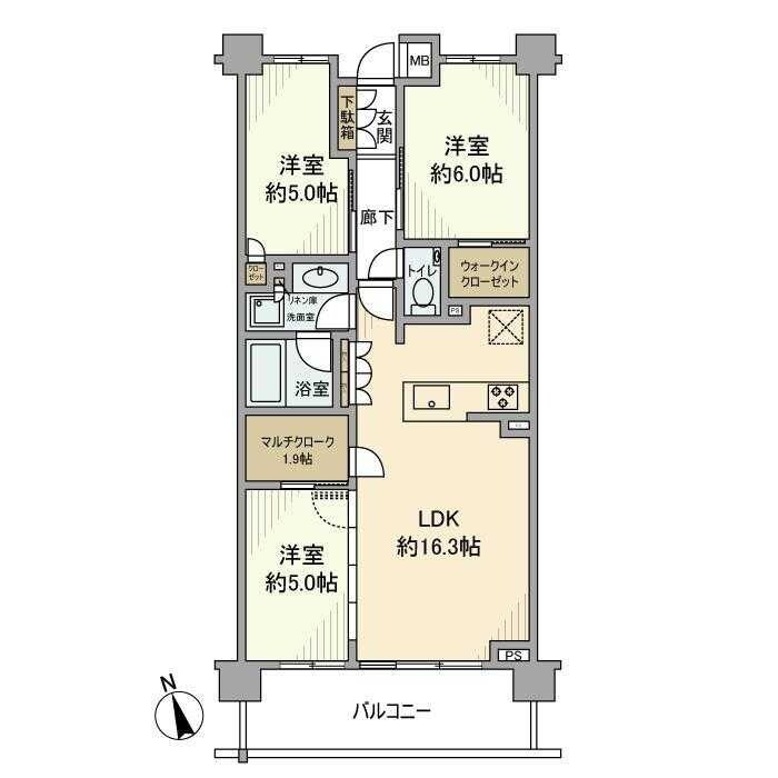 グランリビオ浜田山の物件間取画像