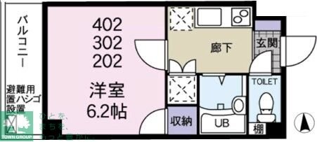 KT三光マンション 302-2F号室の物件間取画像