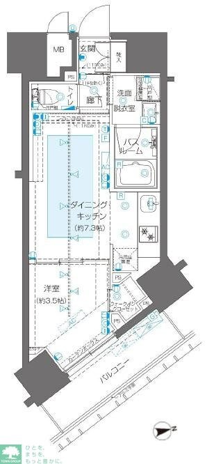 ZOOM新宿御苑前の物件間取画像