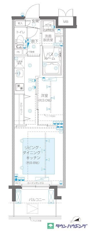 ZOOM新宿御苑前の物件間取画像