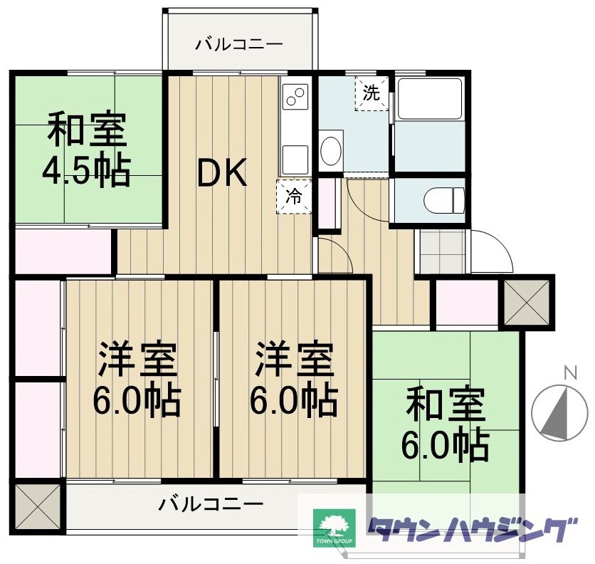 高幡芙蓉ハイツ３号棟の物件間取画像